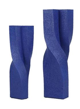 新款扭形蓝色扭曲树脂花瓶现代创意客厅样板间酒店家居插花器摆件