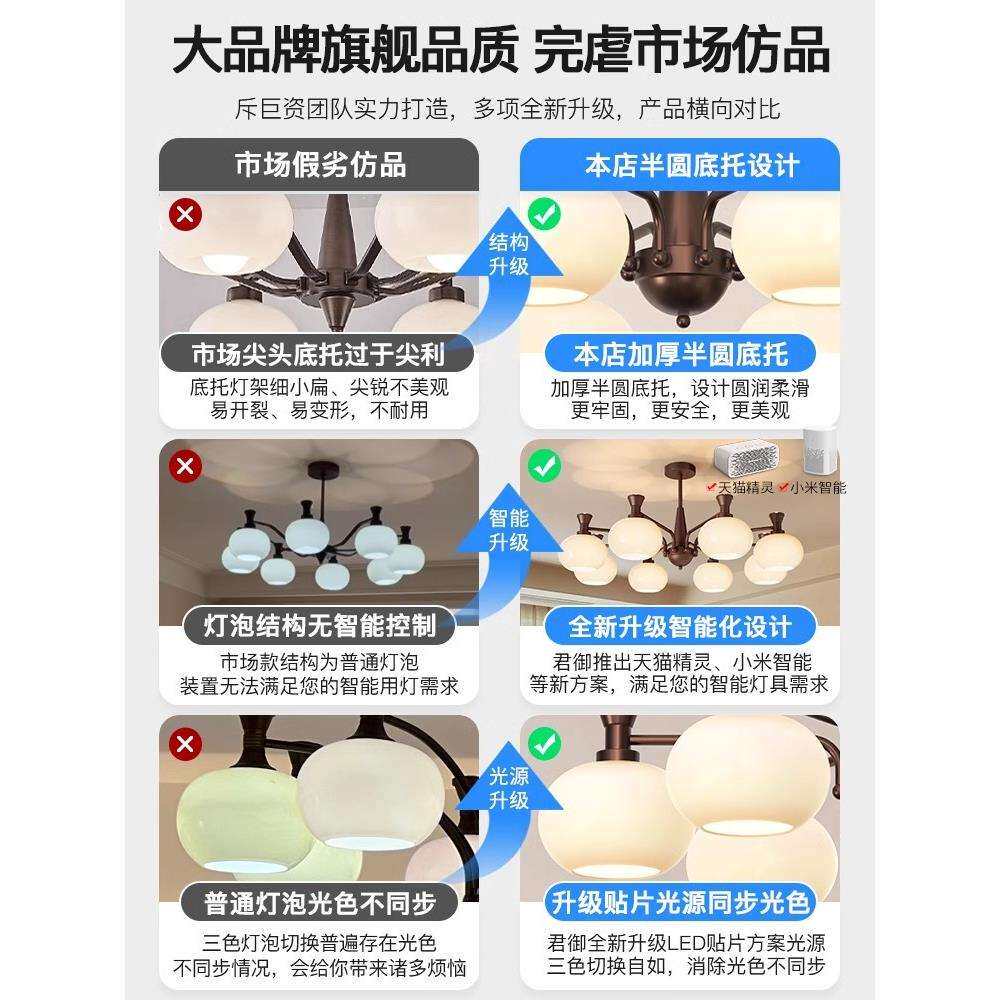 君御柿子客厅吊灯美式复古中古风vintage大厅主灯2025新款感