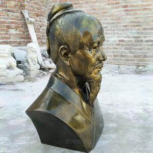 历史名人雕塑张仲景头像雕塑铸铜半身胸扁鹊李时珍景观摆件装饰品