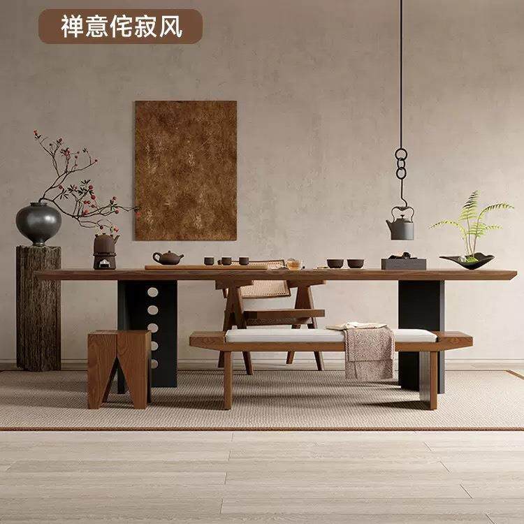 厂家直销实木泡茶桌椅原木大板办公接待茶桌椅组合客厅功夫泡茶台
