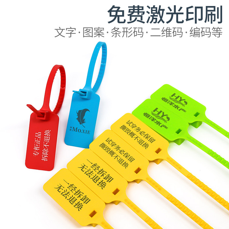 一次性定制吊牌盆景园林扎带牌集装箱物流防拆防调包封签塑料封条