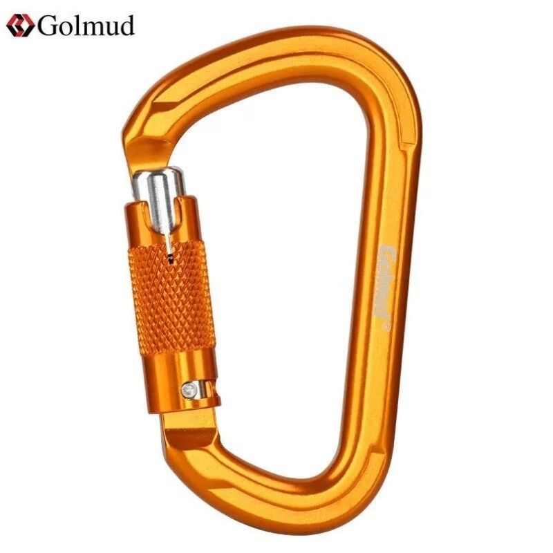 哥尔姆D型锁扣GM909自动锁橘色登山扣铝合金锁扣安全扣登山攀岩装
