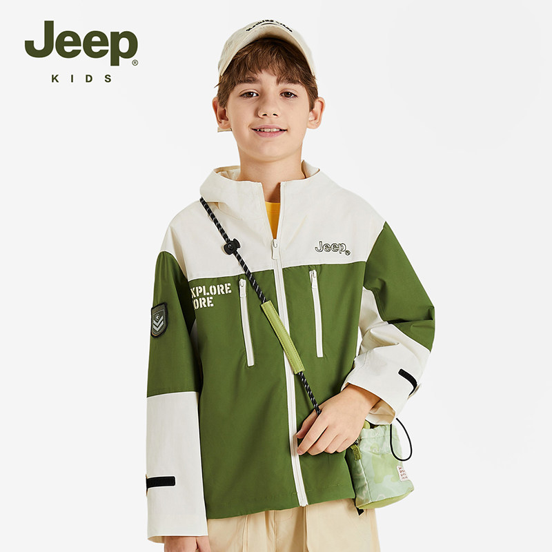 Jeep吉普童装儿童外套2025春季新款防水防风男童女童夹克冲锋风衣,童装/婴儿装/亲子装,普通外套,淘宝优惠券,粉丝福利购,淘宝优惠卷