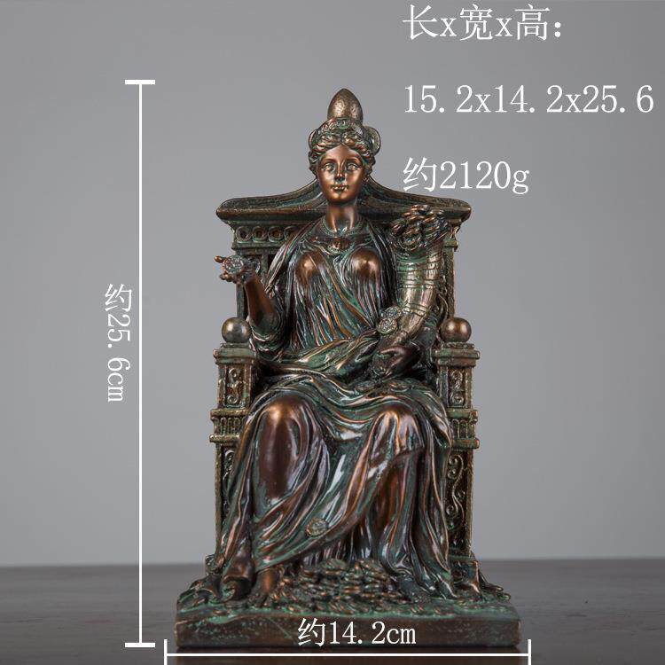 古典欧式财富女神 青铜复古玄关柜子桌面摆件 外贸直销厂家销售
