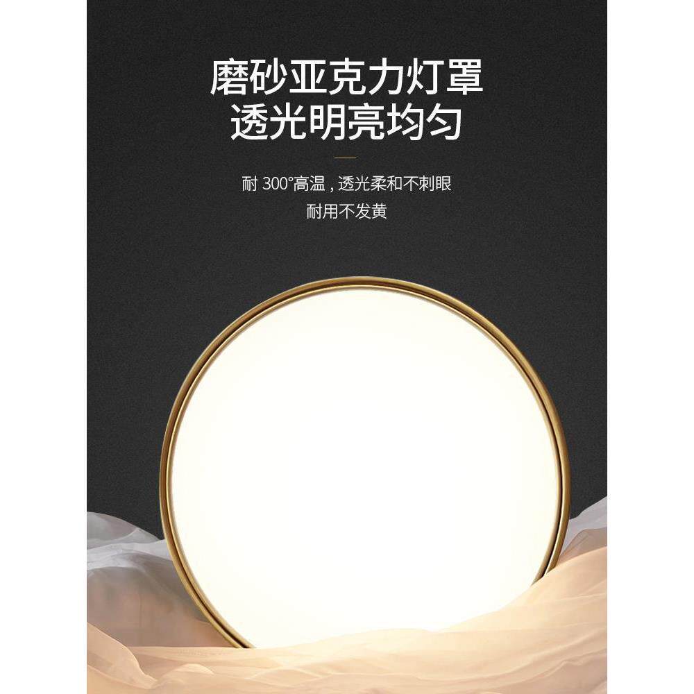 2023新款超薄全铜吸顶灯led超亮防蚊虫防潮三色遥控阳台卧室灯具