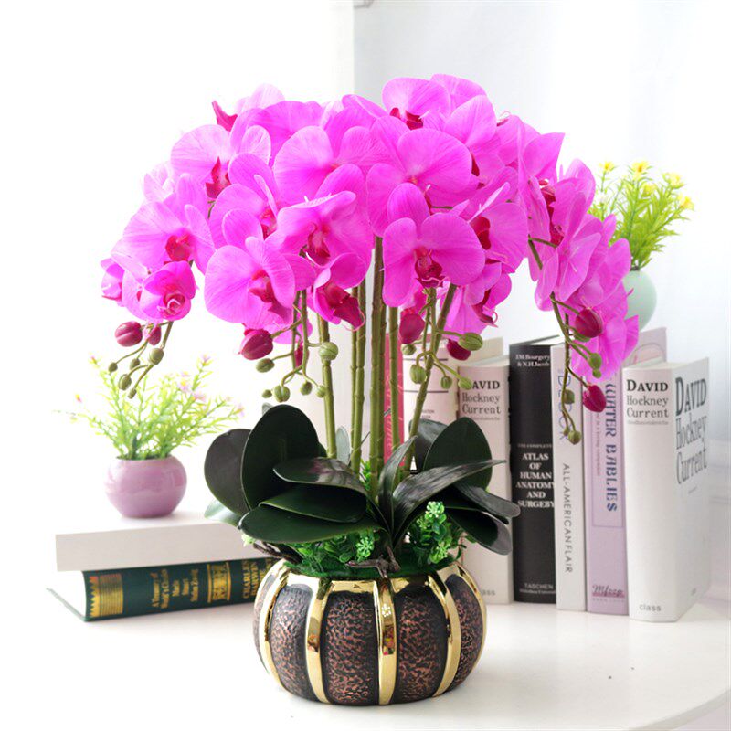 仿真花PU蝴蝶兰室内客厅装饰花艺餐桌茶几干花电视柜婚庆摆件假花,家居饰品,仿真花/假花,淘宝优惠券,粉丝福利购,淘宝优惠卷