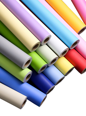 墙纸自粘温馨卧室壁纸防水PVC宿舍寝室纯色办公室墙贴房间墙纸5米