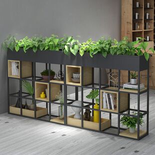铁艺隔断花架绿萝装饰餐厅半截卡座落地隔断围栏办公室绿植矮屏风