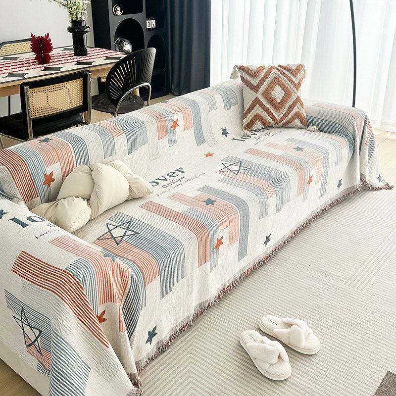 雪尼尔沙发巾盖布高级感2024新款防猫抓全包防滑夏天直排靠背垫毯