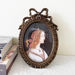 法式复古相框挂墙沙发背景墙装饰画椭圆形民宿客厅家居摆件画框