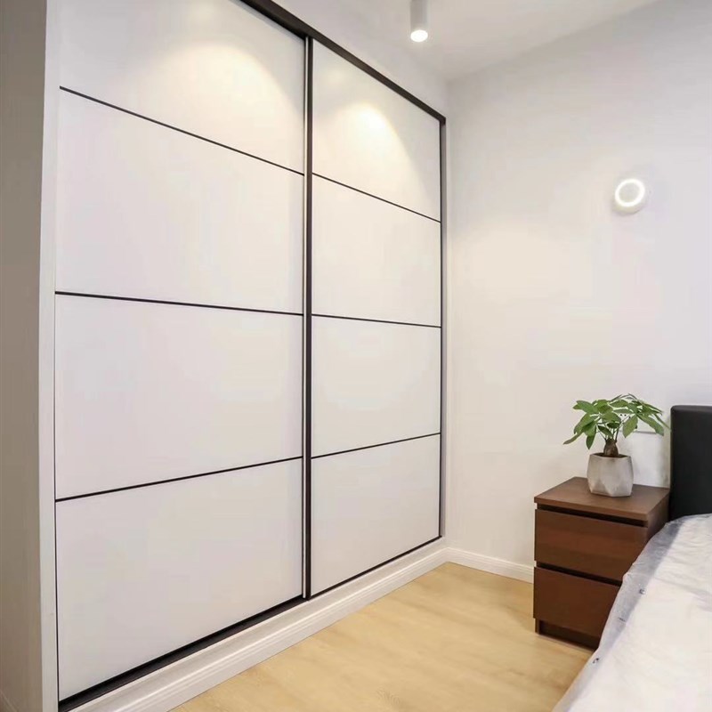 主卧室整体衣柜小户型滑门推拉门衣柜简约现代经济型板式组装
