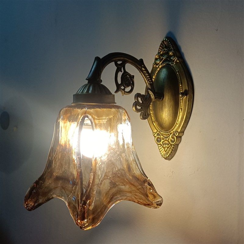 欧式地中海艺术灯走廊浴室卧室书房床头铁艺帝凡尼玻璃巴洛克壁灯