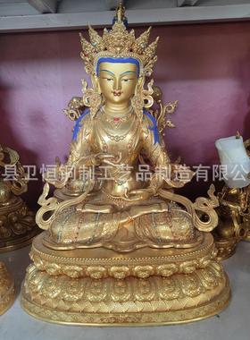 铸铜金刚萨多藏传佛像贴金彩绘金刚萨多释迦摩尼密宗佛像寺庙摆件