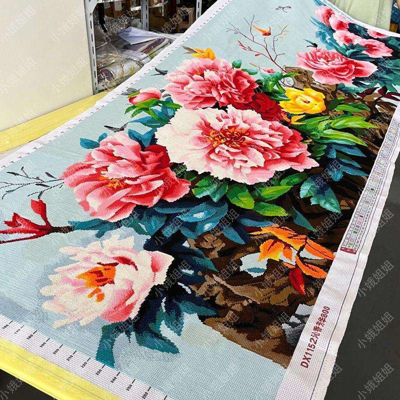 沁香芳华十字绣成品不带框纯手工出售已绣好2025新款客厅高端花卉