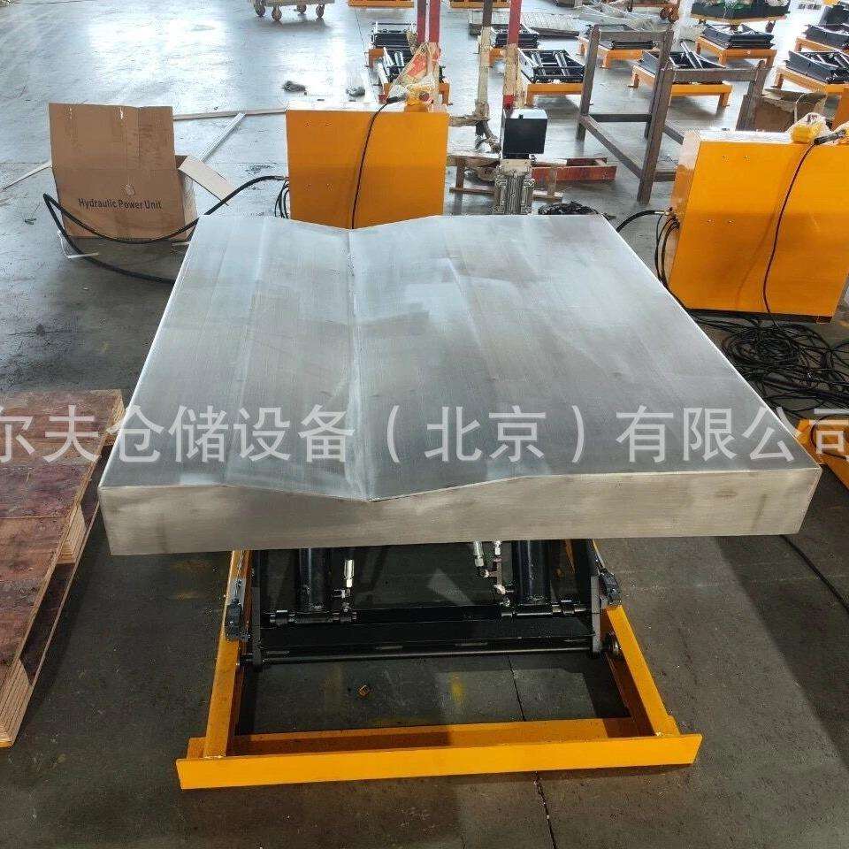 非标304不锈钢台面手动电动剪叉式液压升降平台车移动式固定北京