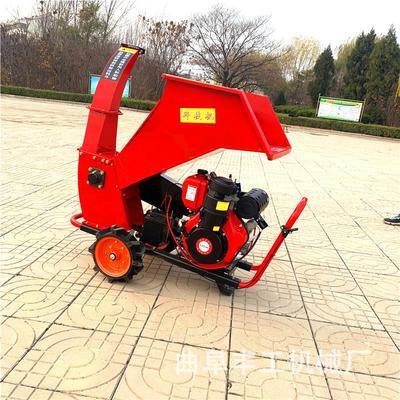 果园碎枝机柴油玉米秸秆粉碎机家用大功率木木削片机电启动破碎机