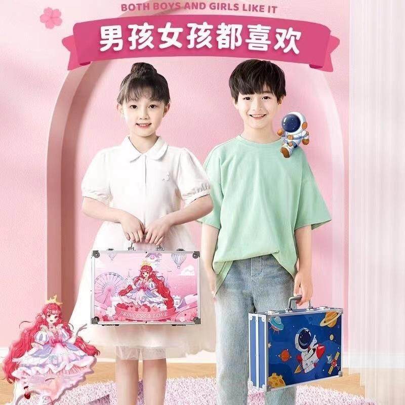 跨境儿童涂鸦水彩画笔145铝盒套装工厂美术文具幼儿园礼盒,文具电教/文化用品/商务用品,水彩笔,淘宝优惠券,粉丝福利购,淘宝优惠卷