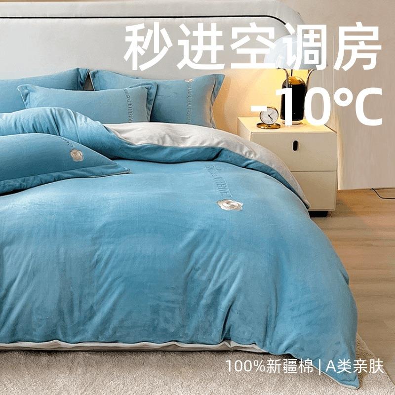 纯棉四件套100床上用品床单被套单双人被罩床上4件套冬季加厚