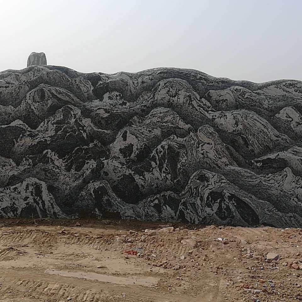 泰山石切片自然景观石 景观区造景石自然风景石摆件