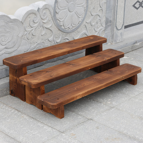 碳化实木多层阶梯花架阳台u庭院木制台阶浴室踩脚花园肉肉花盆架