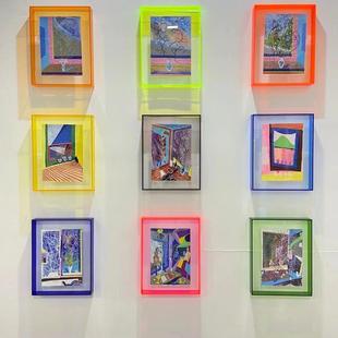 彩色压克力透明画 画框背景墙相框摆台书桌摆件照片框定制拼图油