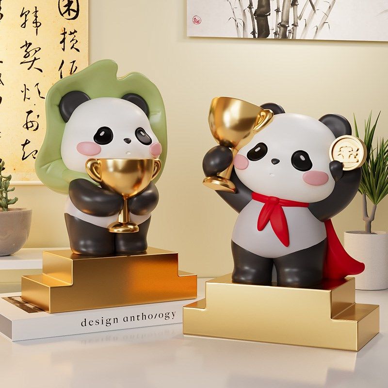 熊猫奖杯定制高档大气创意奖励学生优秀员工摆件公司年会礼品离职