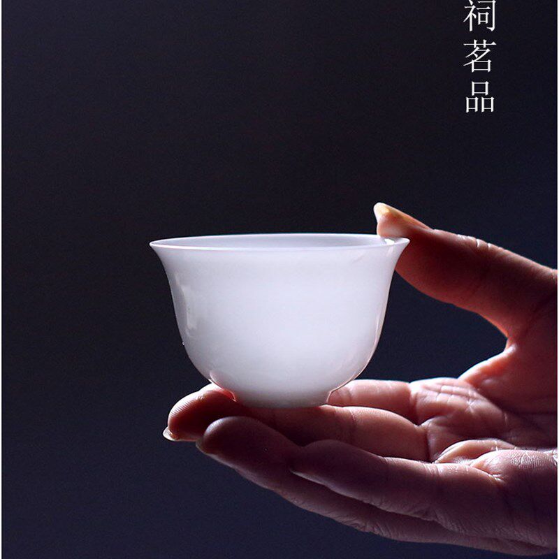 1/4寸套筒扳手虹素馨骨瓷主人杯个人杯薄胎茶杯纯白大容量功夫