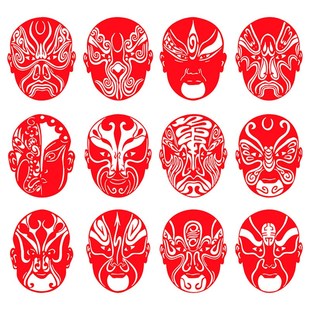 京剧脸谱剪纸作品成品经典艺术人物国粹刻画底稿非遗手工艺剪纸画