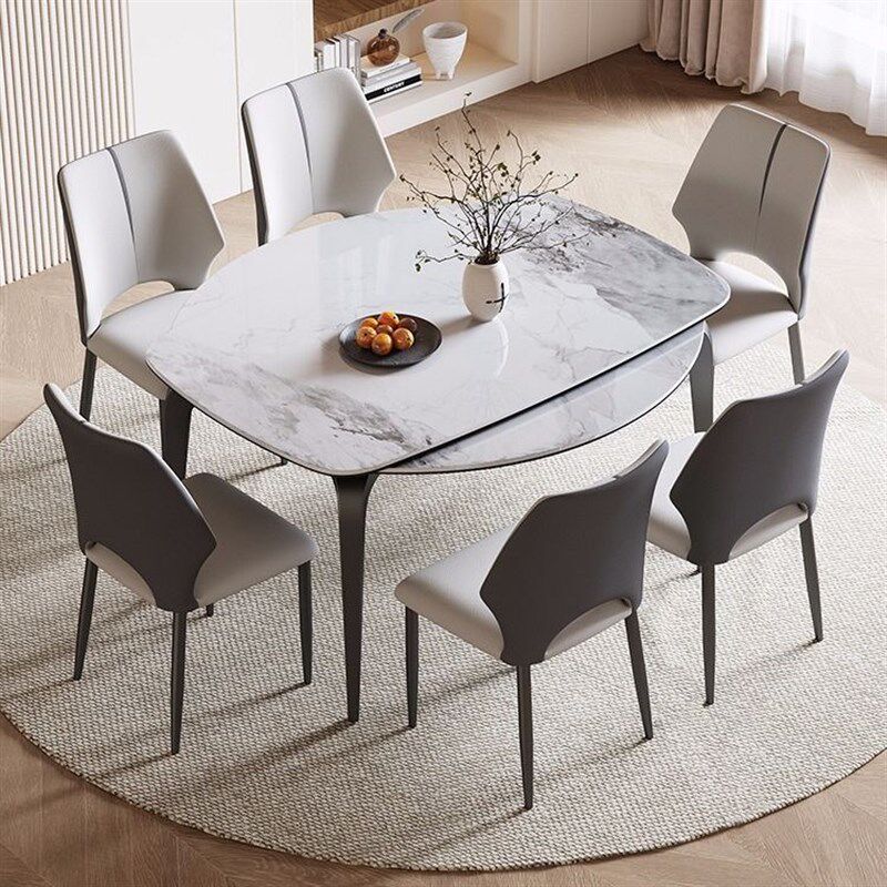 岩板餐桌餐椅组合伸缩折叠圆形桌家用实木全托方圆两用饭桌小户型,商业/办公家具,食堂餐桌椅,淘宝优惠券,粉丝福利购,淘宝优惠卷