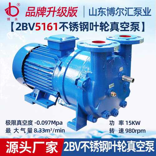 2BV5161不锈钢叶轮水环真空泵2BV系列15kw真空机组雕刻机水箱泵