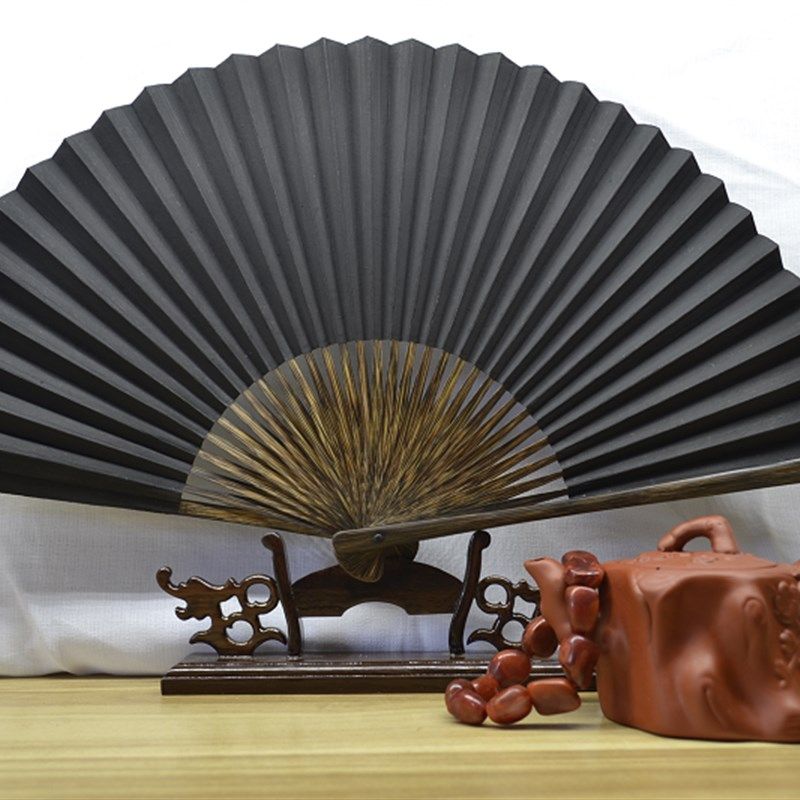 绍兴黑纸扇传统青灰扇 素面 全棕竹 描画 折扇工艺 老白玉 毛全本,居家日用,扇子,淘宝优惠券,粉丝福利购,淘宝优惠卷