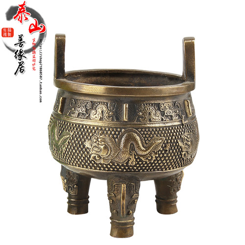 三足大克鼎青铜器铜圆鼎摆件铜鼎大号乔迁开业青铜鼎中式仿古做旧