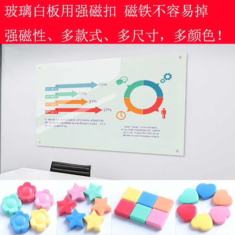 高强力磁铁 强磁 吸铁石 圆形 玻璃白板磁扣 彩色强磁粒 玩具磁钉