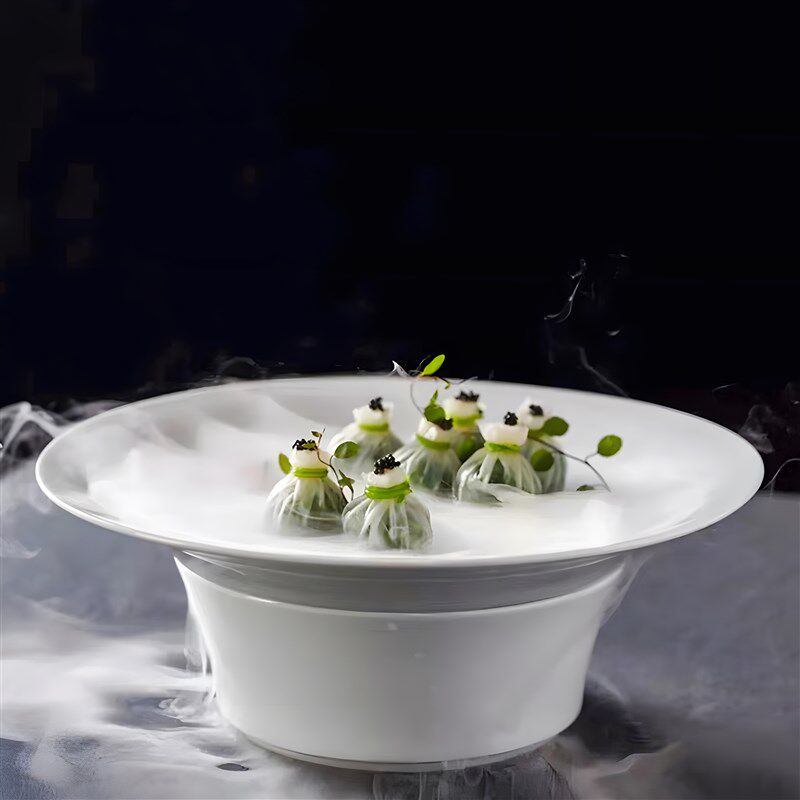 酒店饭店会所融合菜私房菜意境菜分子料理凉菜拾久创意干冰餐具盘