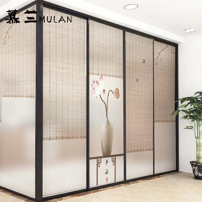 仿窗帘中式艺术玻璃门窗户贴纸办公室浴室移门卫生间磨砂玻璃贴膜,家居饰品,玻璃膜/贴,淘宝优惠券,粉丝福利购,淘宝优惠卷