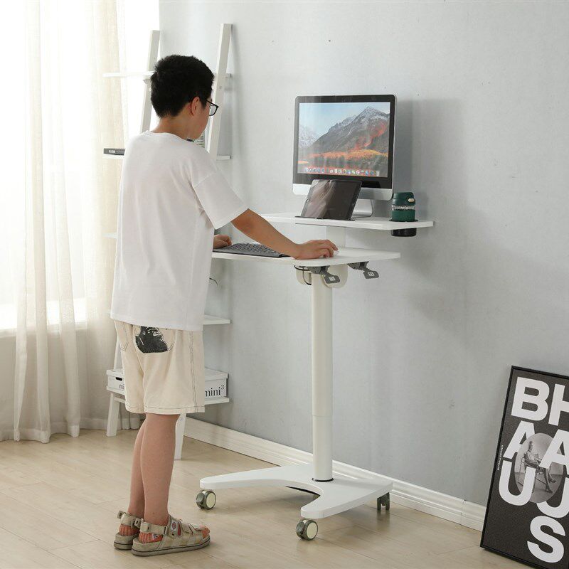 高度可调节气动升降学习桌桌面可翻转倾斜电脑移动办公桌