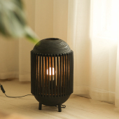 木质实木装 灯具摆件 饰灯落地灯台灯田园民宿编织艺术创意个性