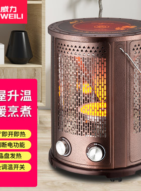 五面取暖器电烤炉取暖家用节能多功能烧烤型火锅电热扇速热烤火炉