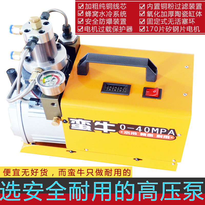 蛮牛气动电动打气机30mpa 高压水冷单缸40mpa 打气筒充气打气泵
