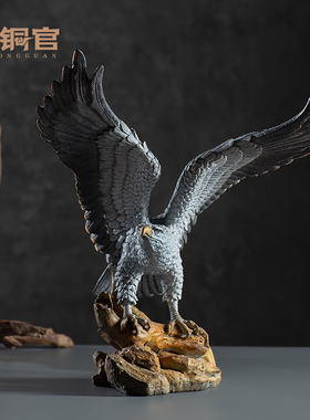 古铜官大展宏图老鹰摆件办公桌铜工艺品大鹏展翅公司店铺开业礼品