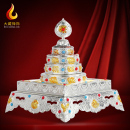 大藏禅饰 藏传民族用品藏族八吉祥曼扎盘方形底座曼茶盘家用供奉