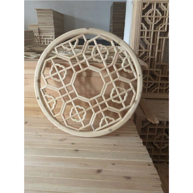 仿古花窗中式实木花格玄关镂空花窗装饰吊顶背景墙圆型八角壁挂件