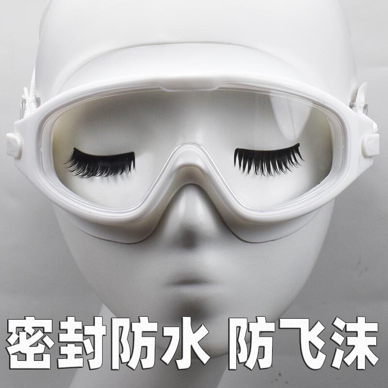 封闭护目镜全透明男防水游泳眼镜女劳保防尘防飞沫儿童防唾沫飞溅
