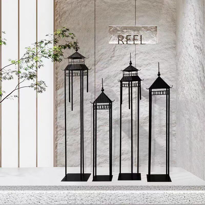 铁艺凉亭水景雕塑防锈摆件酒店落地会所大堂餐厅走廊中式亭子装饰,家居饰品,落地摆件,淘宝优惠券,粉丝福利购,淘宝优惠卷