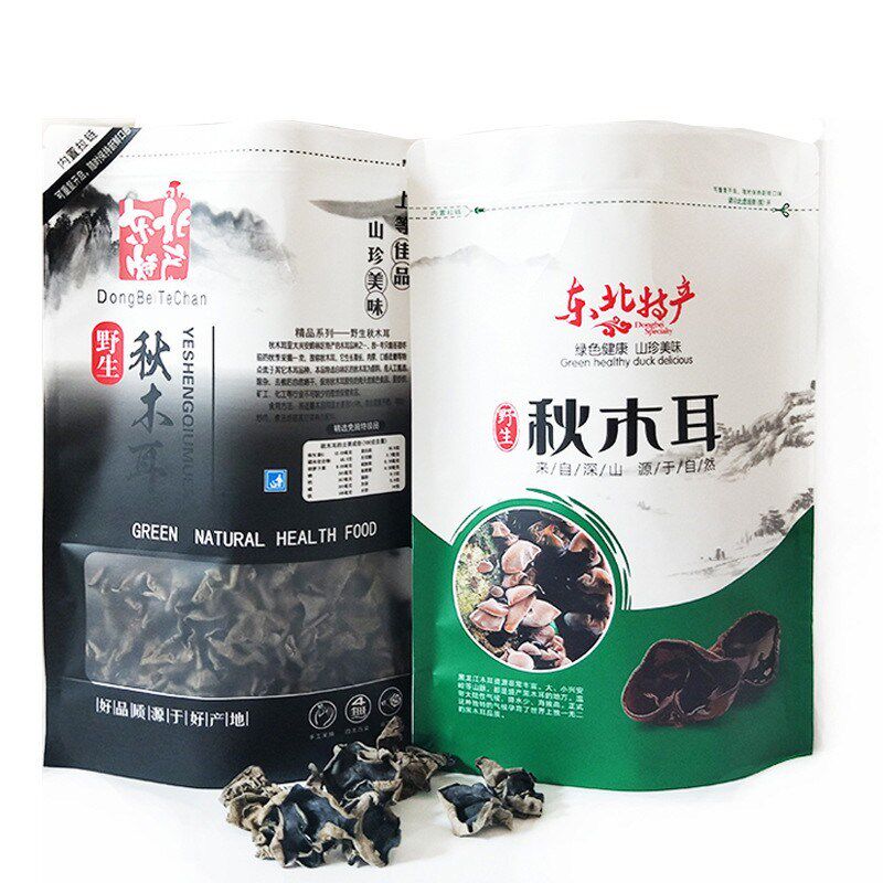东北特产秋木耳包装袋自封袋黑木耳牛皮纸袋子自立袋定做加印字