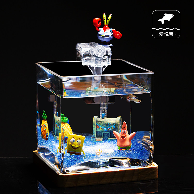 加厚正方形玻璃鱼缸客厅桌面夹灯过滤套装金鱼缸迷你水族箱套餐,宠物/宠物食品及用品,生态瓶/创意缸/微景缸,淘宝优惠券,粉丝福利购,淘宝优惠卷