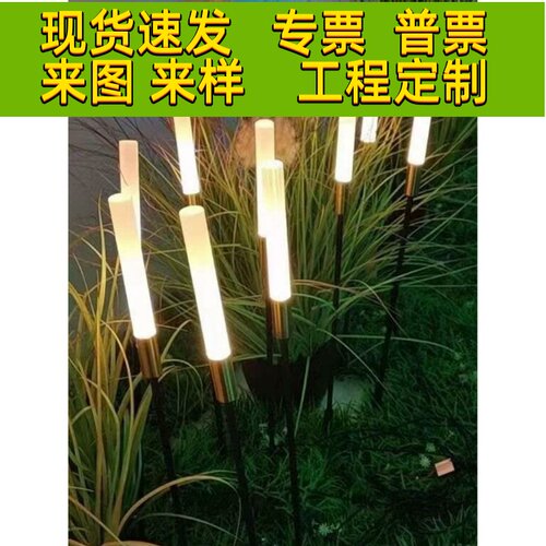 Led发光芦苇灯亚克力气泡磨砂棒太阳能落地灯户外花园草坪景观灯