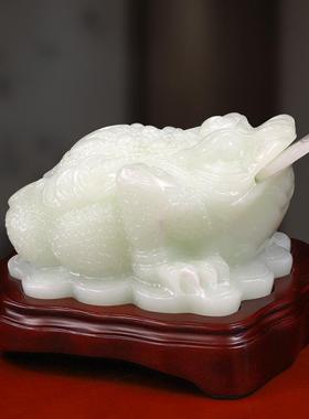 八方来财金蟾摆件公司店铺开业礼品仿玉金蝉办公室装饰币可取蟾蜍