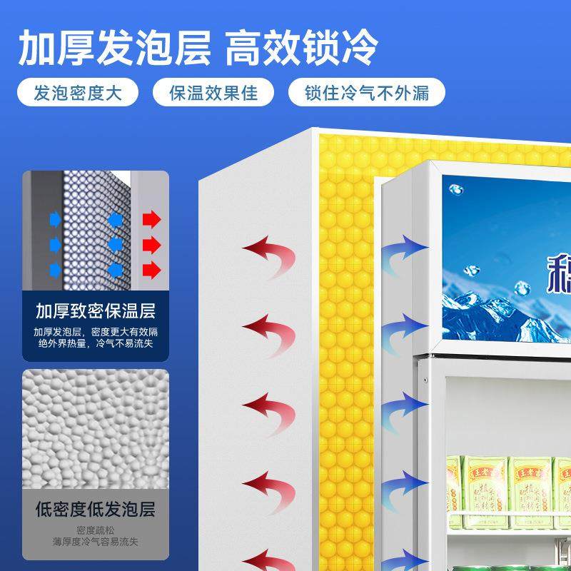 穗凌冰柜风直冷立式冰柜商用便利店冷藏展示柜工厂直营双门饮料柜