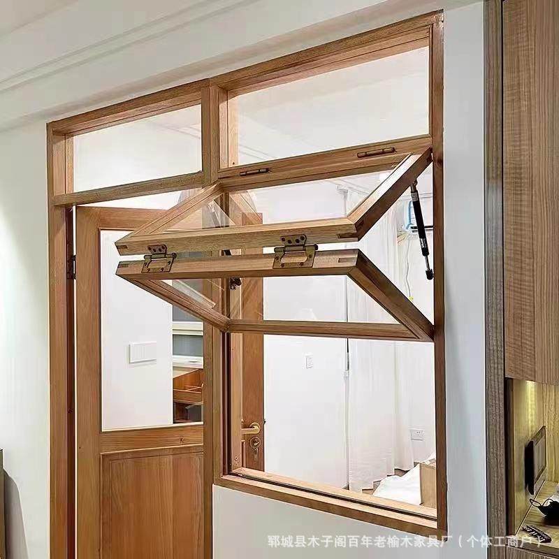 老榆木窗户边框推拉窗平开窗原木框简约折叠木窗实木框窗户框边,全屋定制,铝合金窗,淘宝优惠券,粉丝福利购,淘宝优惠卷